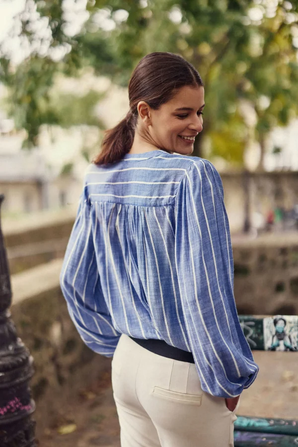 Sale Blouse à rayures Blue - Bleu/Blanc Blouses & Chemisiers