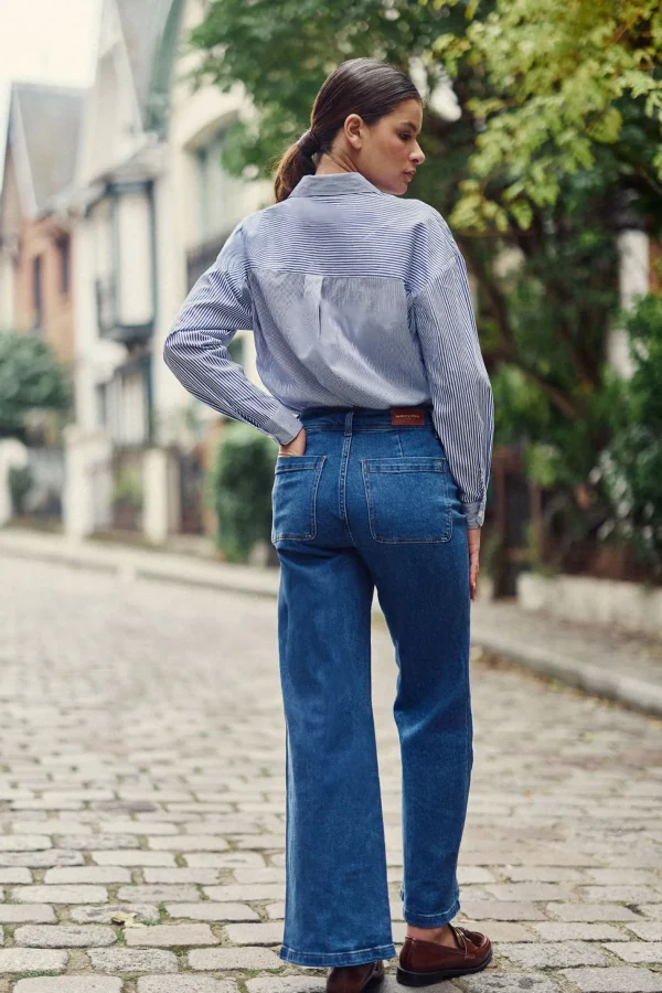 Outlet Chemise à rayures Coralia - Bleu/Blanc Blouses & Chemisiers