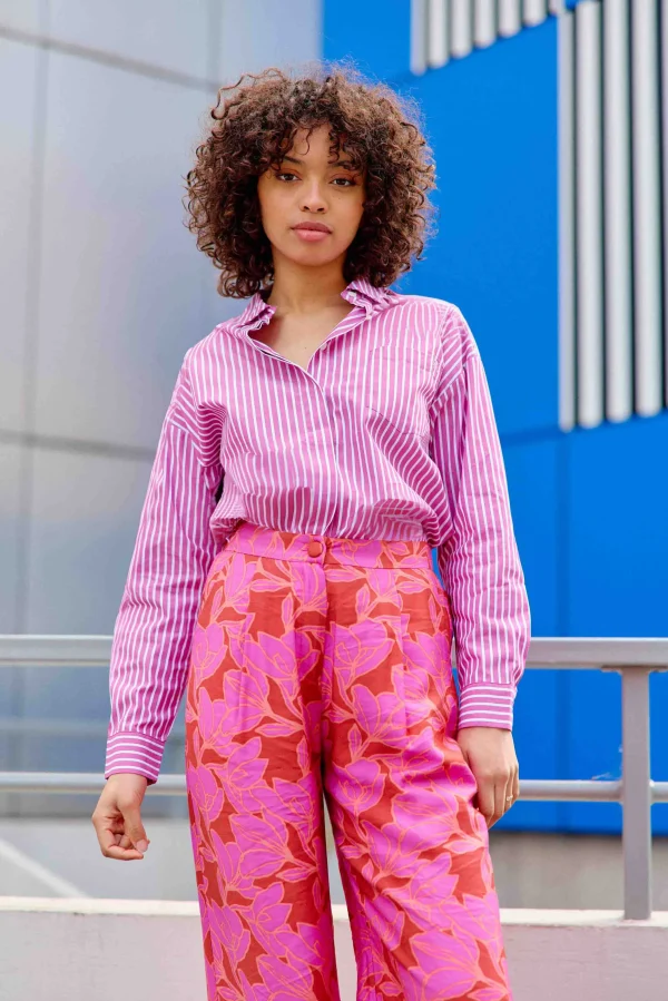 New Chemisier Clony - 45-fuchsia/Ecru Blouses & Chemisiers