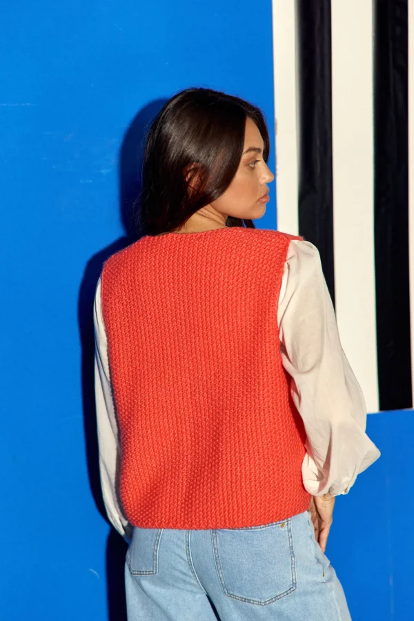 Fashion Gilet sans manches Crea - Orange Mailles