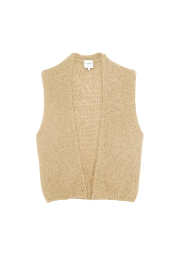 Discount Gilet sans manches Marvia - Beige Mailles