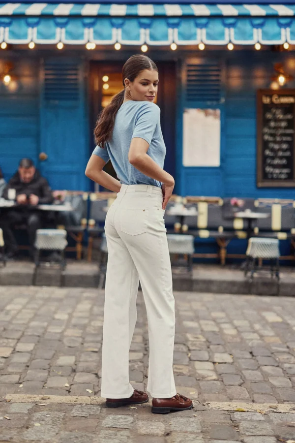 Outlet Jean droit Zephyr - Blanc Jeans