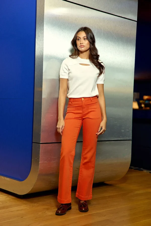 Fashion Jean flare Sonny - Orange Jeans