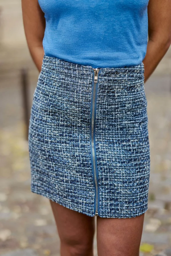 Discount Jupe en tweed Jane - Bleu Jupes & Shorts