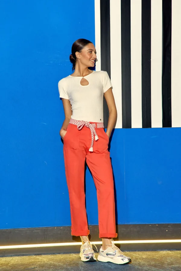 Best Pantalon droit Marisol - Orange Pantalons