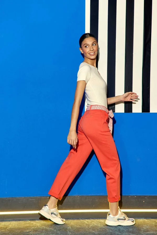 Best Pantalon droit Marisol - Orange Pantalons