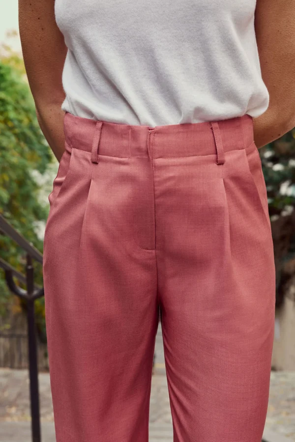 Clearance Pantalon droit Polimo - Vieux rose Pantalons