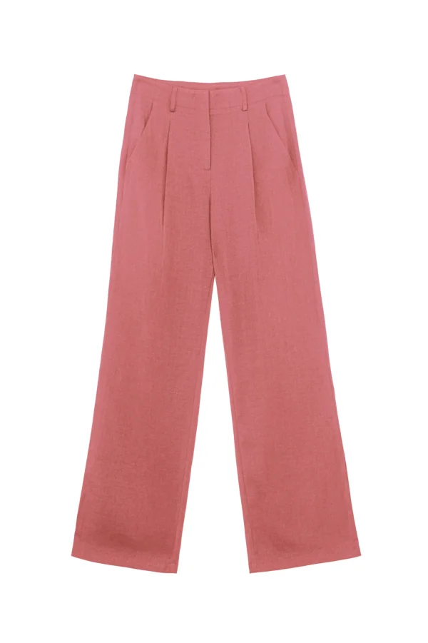 Clearance Pantalon droit Polimo - Vieux rose Pantalons