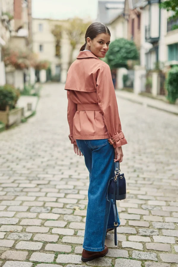 Discount Trench court Narago - Vieux rose Manteaux