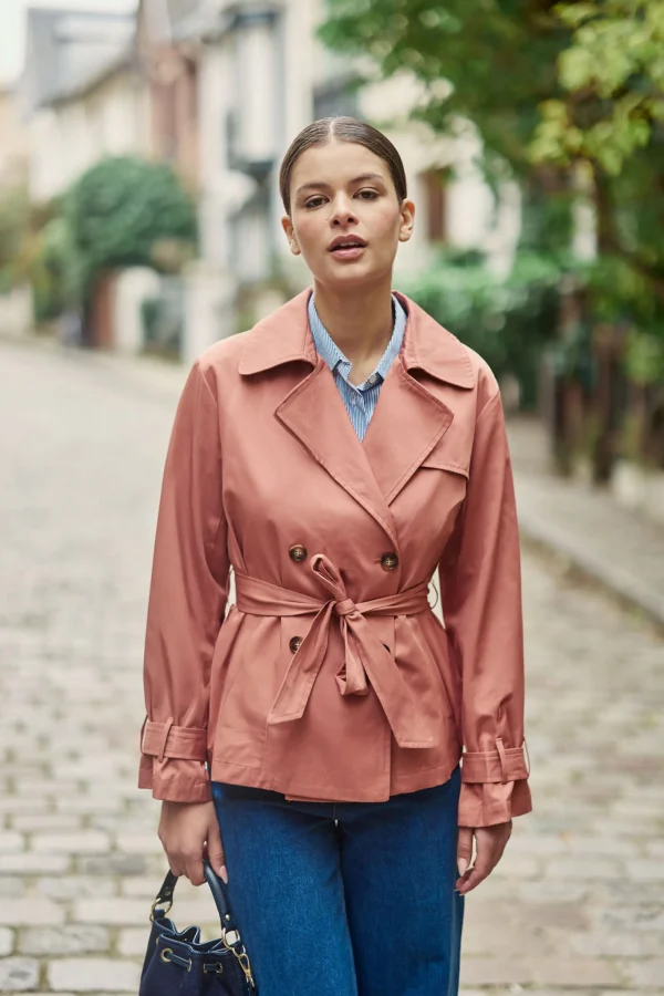 Discount Trench court Narago - Vieux rose Manteaux