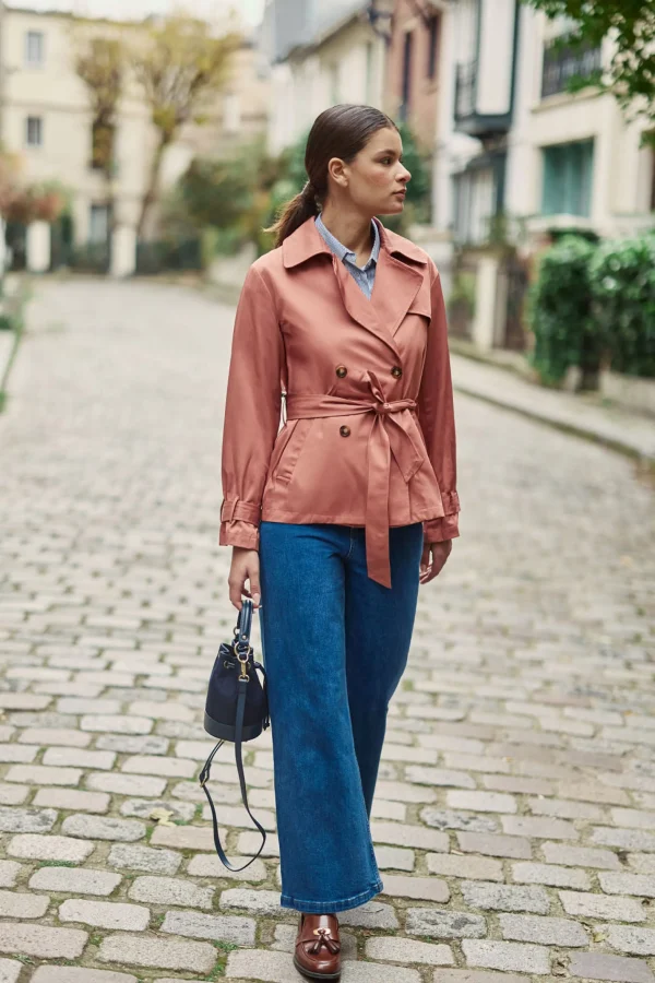 Discount Trench court Narago - Vieux rose Manteaux