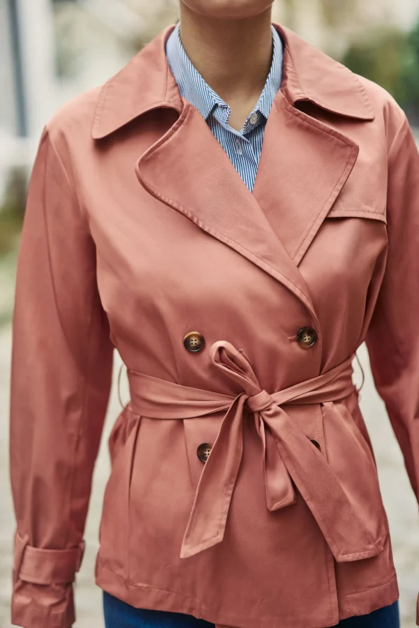 Discount Trench court Narago - Vieux rose Manteaux