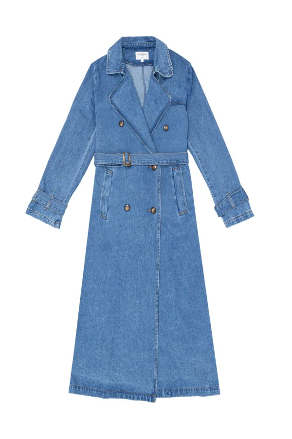 Fashion Trench en denim Farago - Stone Manteaux