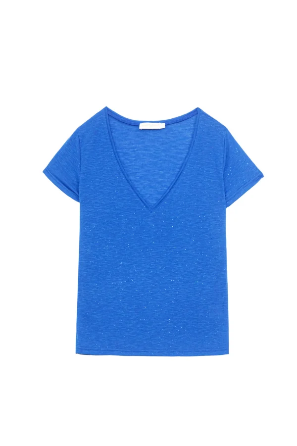 Outlet T-shirt col V Elvie - Bleu T-shirts & Tops