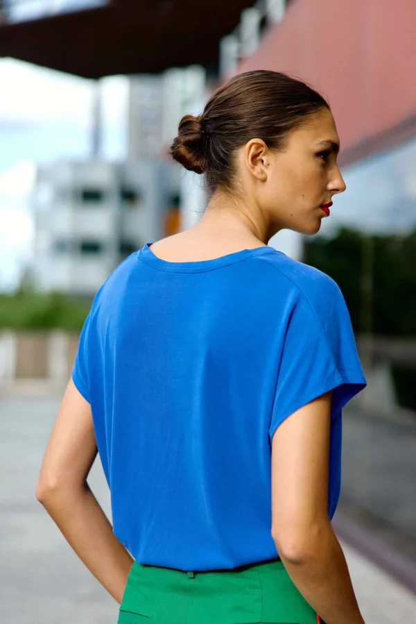 Outlet T-shirt Marcellina - 20-bleu T-shirts & Tops