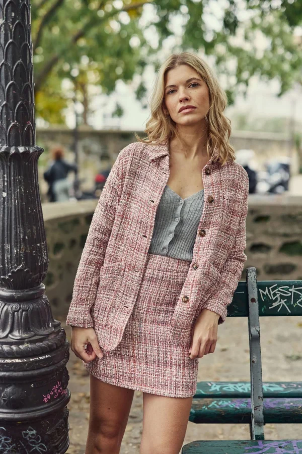 Discount Veste en tweed Fauline - Rose Vestes