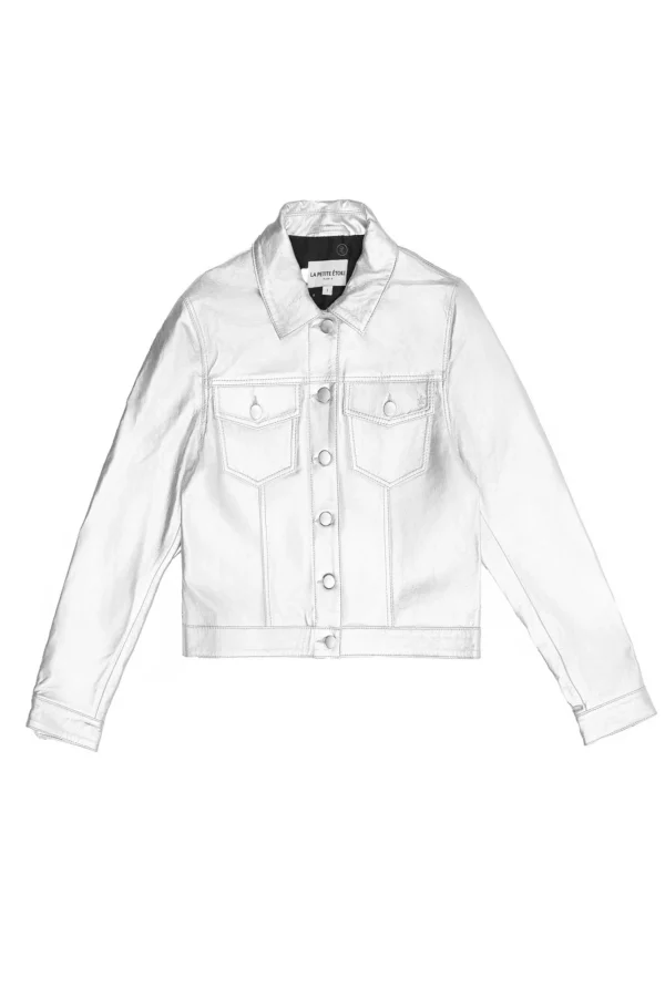 Hot Veste Ferena - 69-argent Ligne Cuir | Vestes