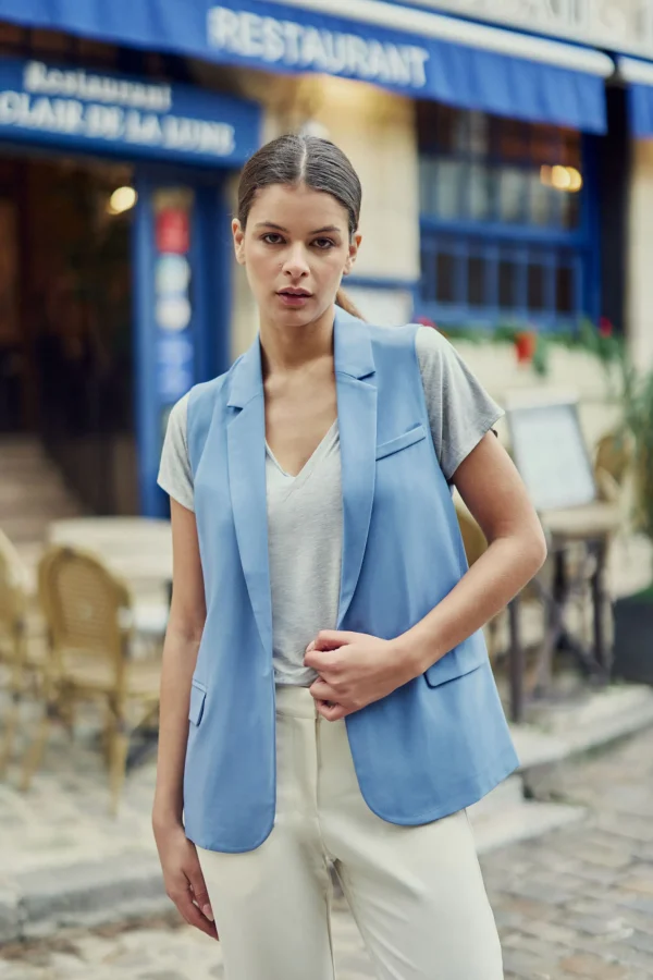 Online Veste sans manches Vidas - Bleu Vestes