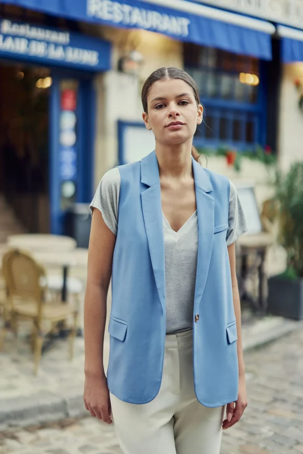 Online Veste sans manches Vidas - Bleu Vestes